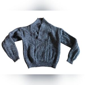 Royal Robbins Dark Multicolor Cable Knit Wool Sweater With Button Detail Size SP